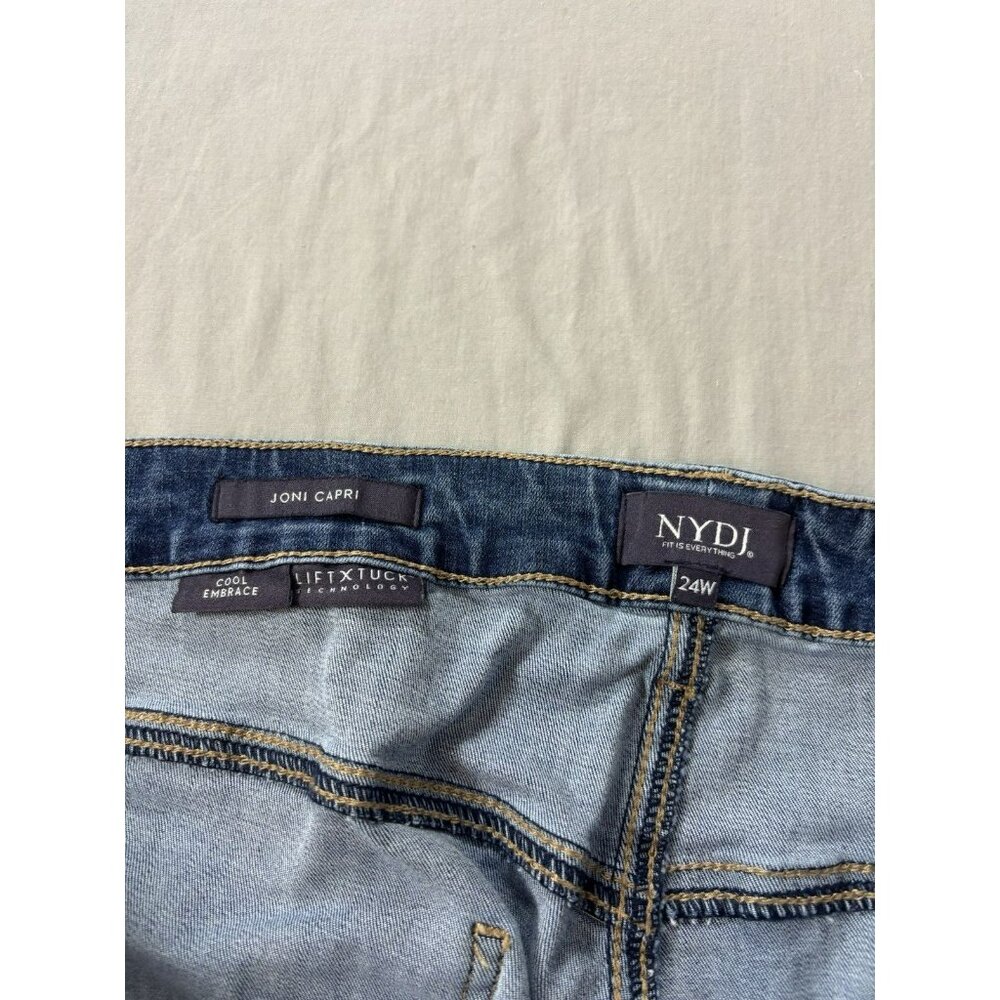 NYDJ Jeans Size 24 W Womens Blue Stretch Pants Mid Rise Relaxed joni capri - Picture 4 of 6